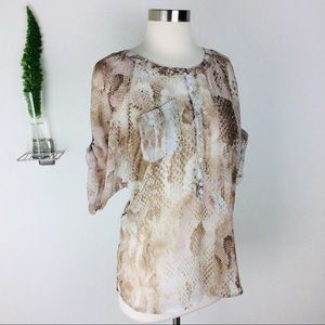Express Gorgeous Snakeskin Sheer Top Size (S)